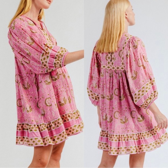 🆕 Cleobella Magdalena Wildflower Certified Organic Cotton Mini Dress - Picture 7 of 16